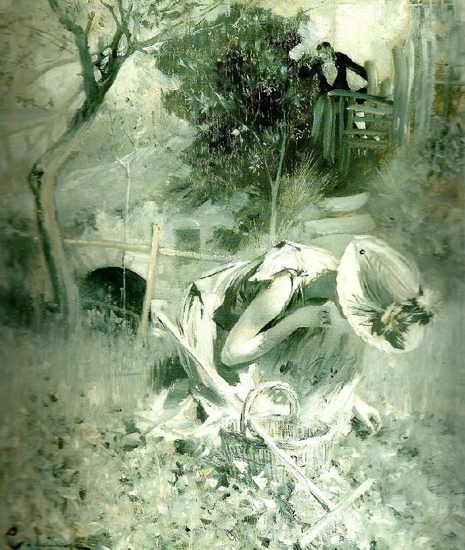Carl Larsson tradgardsidyll oil painting image